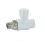Кран шаровой PP-R белый Дн 20х1/2" НР прямой для радиатора RTP (РосТурПласт) 27853