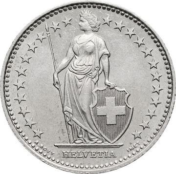 1 франк 1968-2023 Швейцария