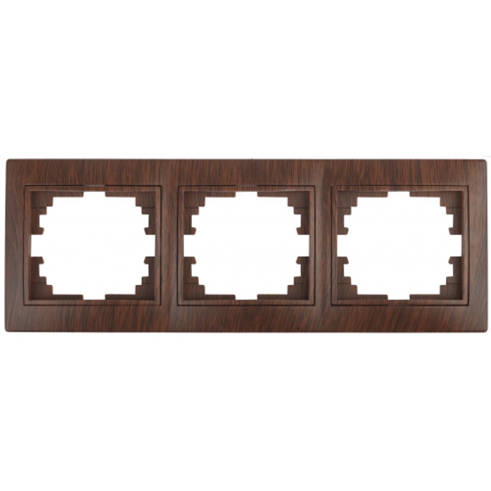 Рамка для розеток и выключателей Intro Plano 1-503-10 на 3 поста горизонтальная, СУ, венге