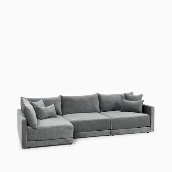 Угловой диван Mia левосторонний 320 см, темно-серый