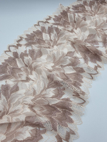 Кружево эластичное бежевый/кофейная роза К720