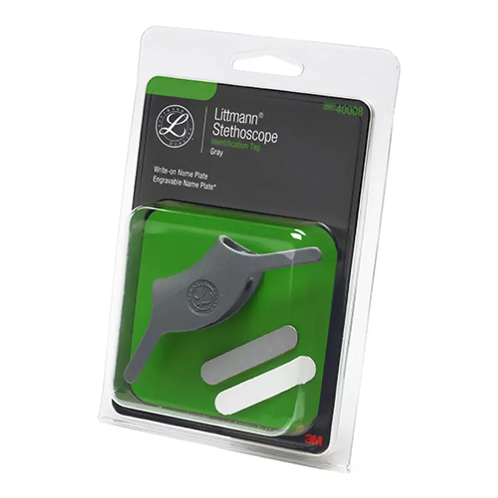 Именная бирка для стетоскопов Littmann, цвет черный/серый