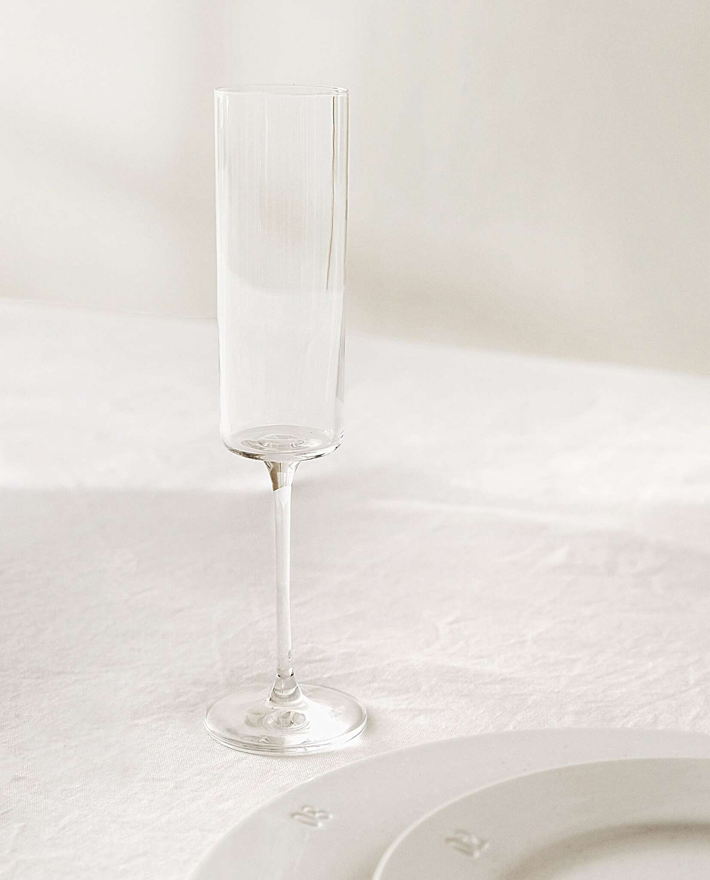 ZARA HOME ПРЯМОЙ ХРУСТАЛЬНЫЙ БОКАЛ-ФЛЕЙТА ДЛЯ ИГРИСТОГО ВИНА