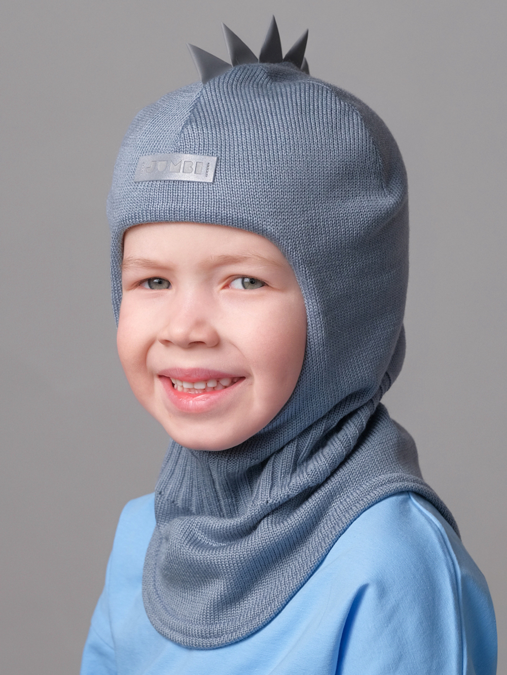 Шлем весенний/осенний вязаный (Джинс) ОРЕО