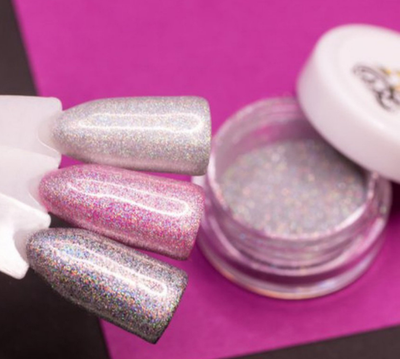 Zoo Nail Голографическая втирка "Серебряная вспышка" 50 мкм 1 г