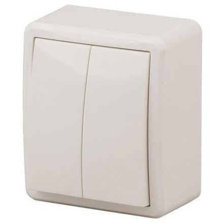 Выключатель 2-кл. ОП Эра Эксперт 10А IP20 11-1205-02 250В 10AX с подсветкой сл. кость Эра Б0020667