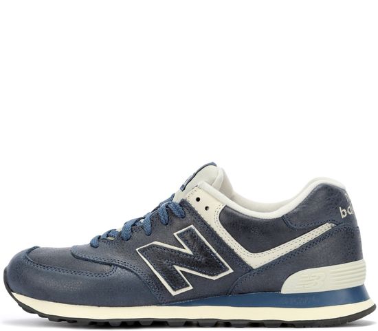 Кроссовки New Balance 574 Leather Blue с мехом