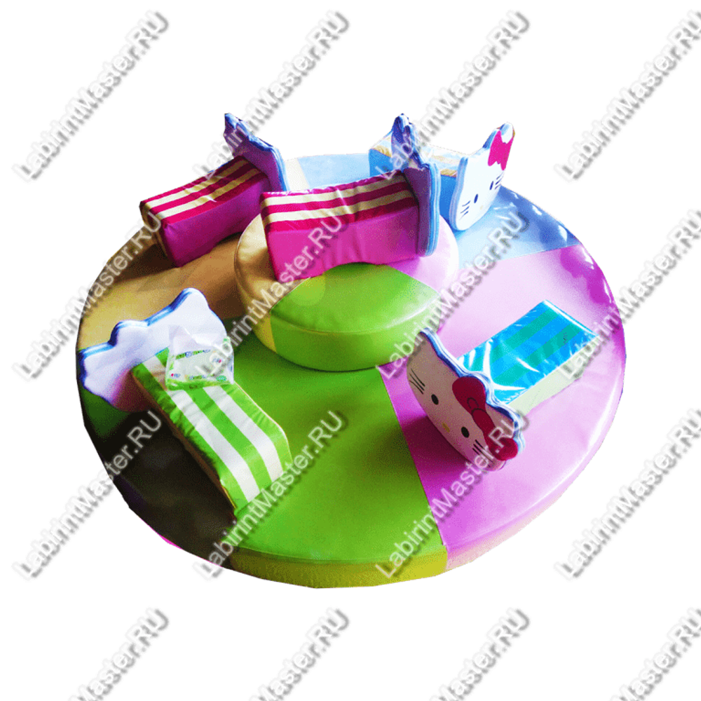 Электрическая карусель детская 4KIDS "Весёлые котята 2"