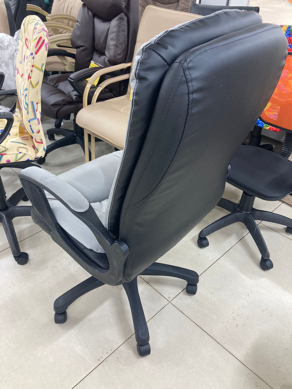 Кресло Фортуна-5 (50) вельвет серый Мех качания п Директор (в разборе)