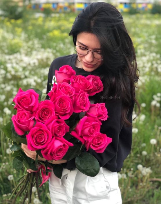 Букет из 15 эквадорских роз 80 см ( цвет роз на выбор ) #1240