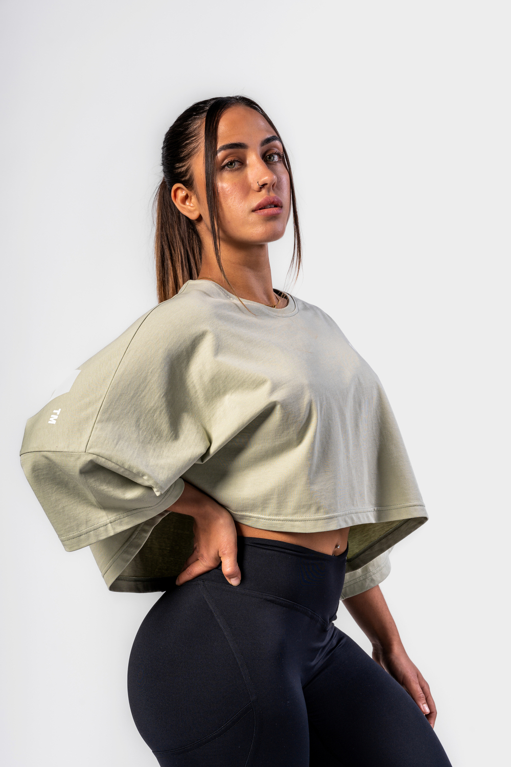Футболка Oversized Cropped Tee JUST FLOW 431 Зеленый