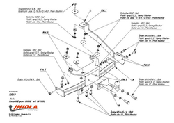 Фаркоп IMIOLA R.019 Renault Espace 1997-2002, Renault Grand Espace 1997-2002(паспорт и сертификат в комплекте)(без электрики)