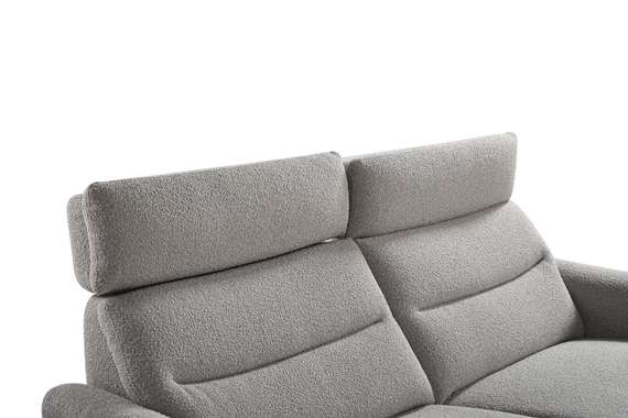 Диван c электро-реклайнером Level, 183 см, серое букле