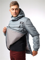 Анорак зимний мужской Город Горький светло-серый