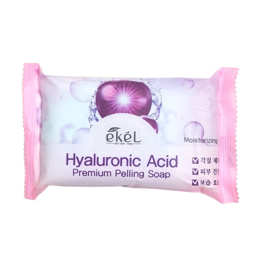 Мыло-скраб для лица и тела Гиалуроновая кислота EKEL Premium Peeling Soap Hyaluronic Acid, 150 гр.