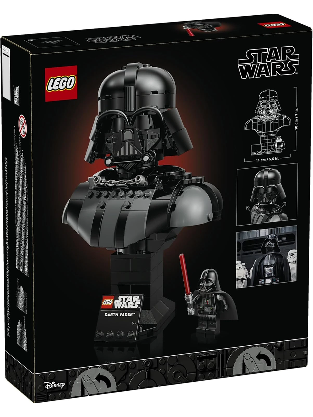 Конструктор Лего Звёздные войны Бюст Дарта Вейдера 75439 | LEGO Star Wars Darth Vader Bust коллекционная 349 детали 18+