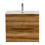 Тумба с раковиной подвесная BelBagno MARINO-CER-MINI-600-2C-SO-RR-P Rovere Rustico, раковина белая BB-8099-3-60