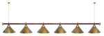 Лампа STARTBILLIARDS 6 пл. (плафоны зеленые,штанга золотая,фурнитура золото)