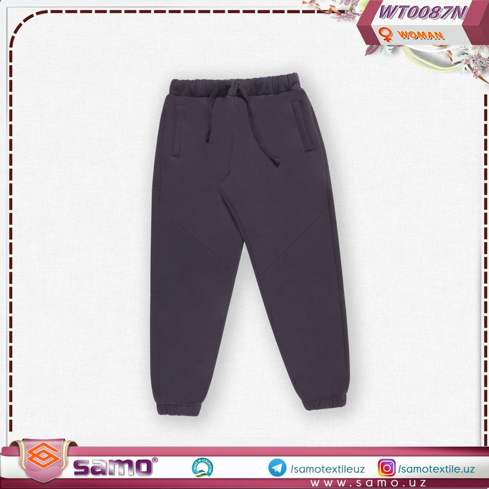 0087 Брюки женские с карманами, низ резинка (56)