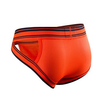 Мужские трусы брифы оранжевые с вырезами по бокам JOCKMAIL JM2024-21