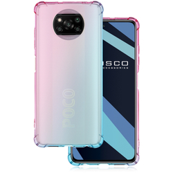 Чехол ROSCO для Poco X3 NFC;Poco X3 Pro оптом (арт. XM-PX3-HARD-TPU-PINK-BLUE)