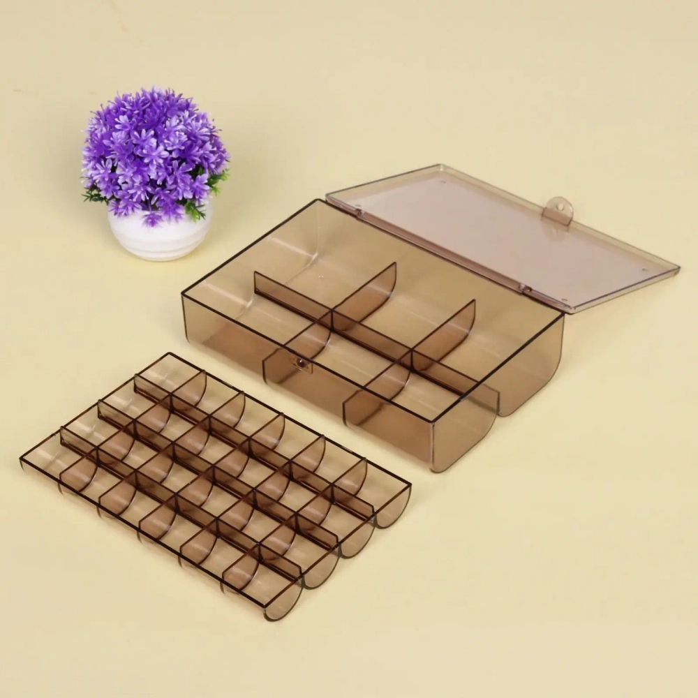 Органайзер для хранения «ТАРТИ ТАН», цвет прозрачный, два отделения13*18.5*5.5см (упаковка коробка)