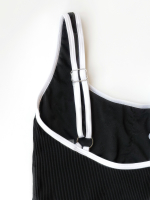 Черный купальник слитный в рубчик, размер XL