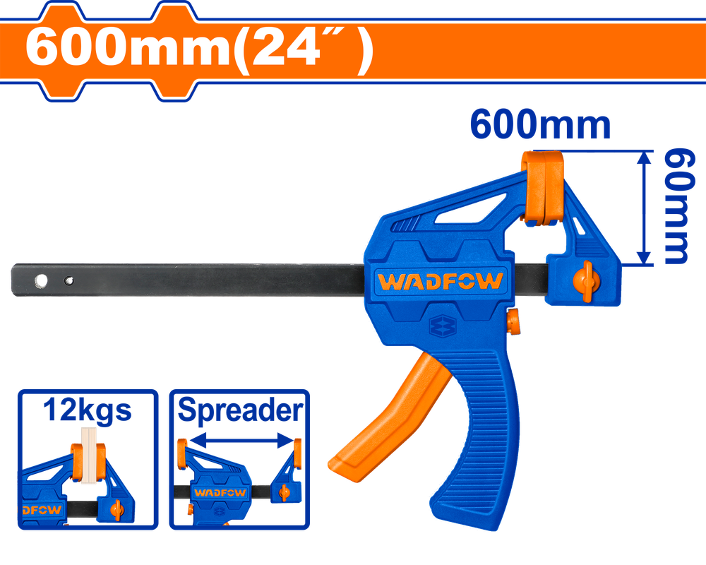 Струбцина быстрозажимная WADFOW WCP4324 600х60 мм