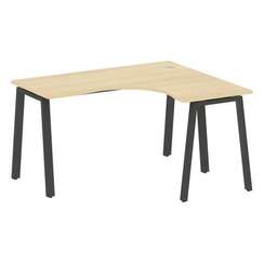 Metal System Стол криволинейный правый на А-образном м/к БА.СА-3 (R) Акация Лорка/Металл Антрацит 14