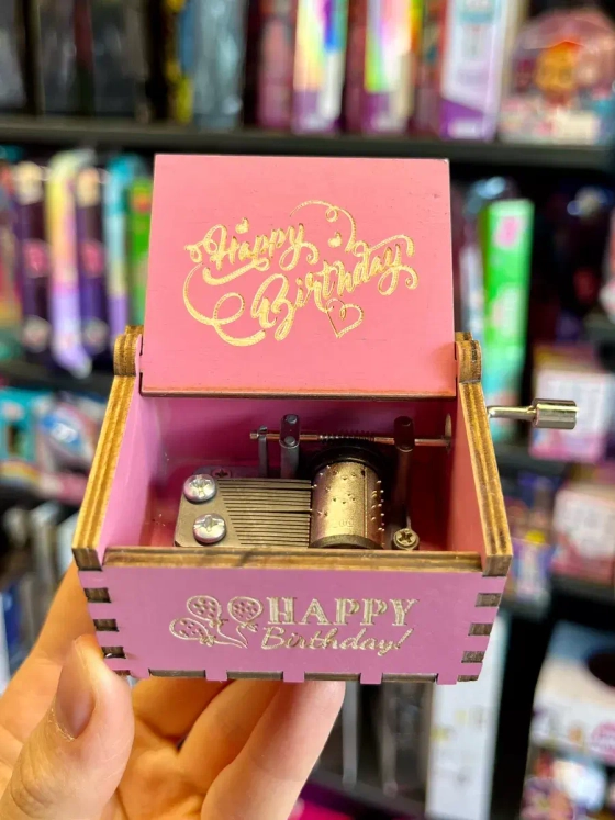 Музыкальная шкатулка детская День Рождения деревянная