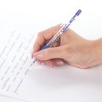 Ручка шариковая автоматическая с грипом STAFF "Basic" BPR-820, СИНЯЯ, корпус прозрачный, 0,7 мм, линия письма 0,35 мм, 142820