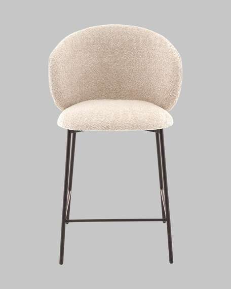 Стул полубарный Блейз букле капучино, каркас серо-коричневый