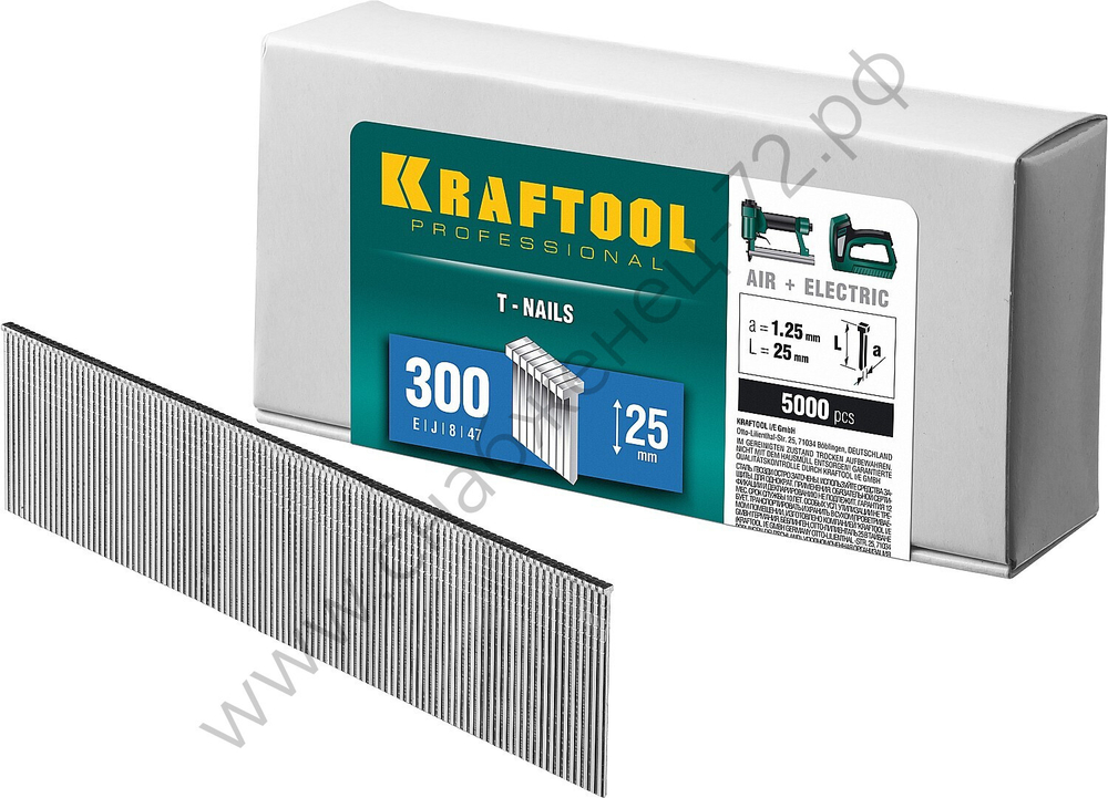 KRAFTOOL тип 18GA (47 / 300 / F) 25 мм, 5000 шт, гвозди для нейлера (31785-25)