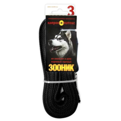 Поводок (Зооник) 3м*20мм, капрон с двойной латексной нитью, черный