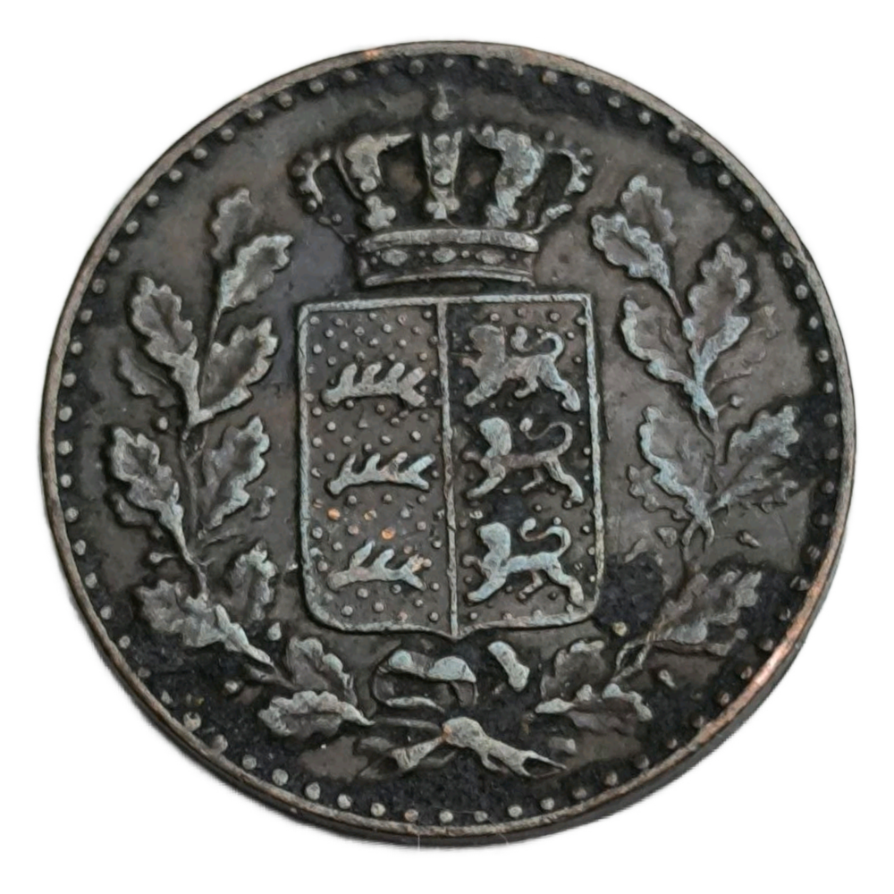 Монета 1/2 крейцера 1866 год Германия (Вюртемберг)