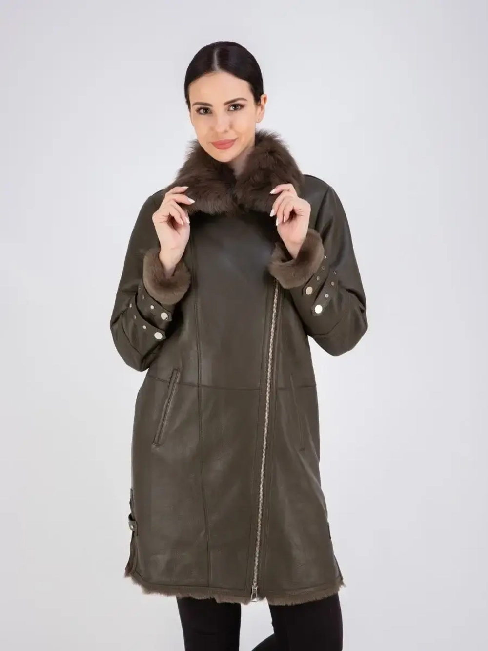 Дубленка зима натуральная длинная Турция