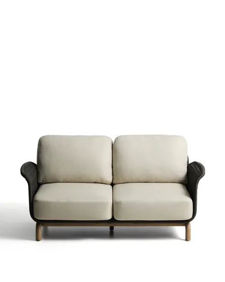 Уличный диван Alipa из акации и темно-серой веревки 165 см