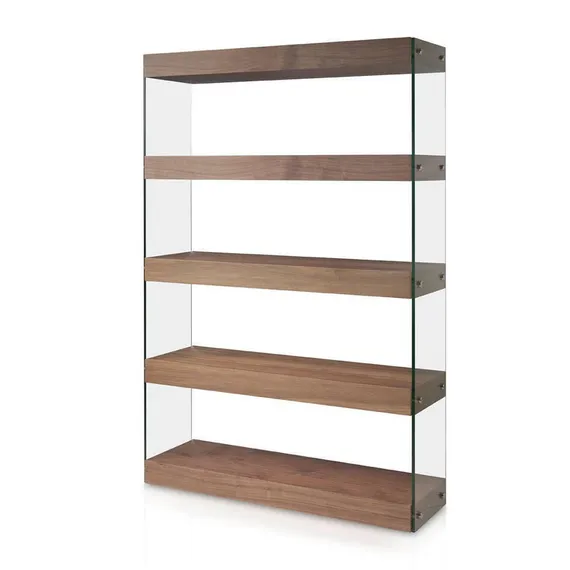 Стеллаж Angel Cerda 3091, орех, стекло