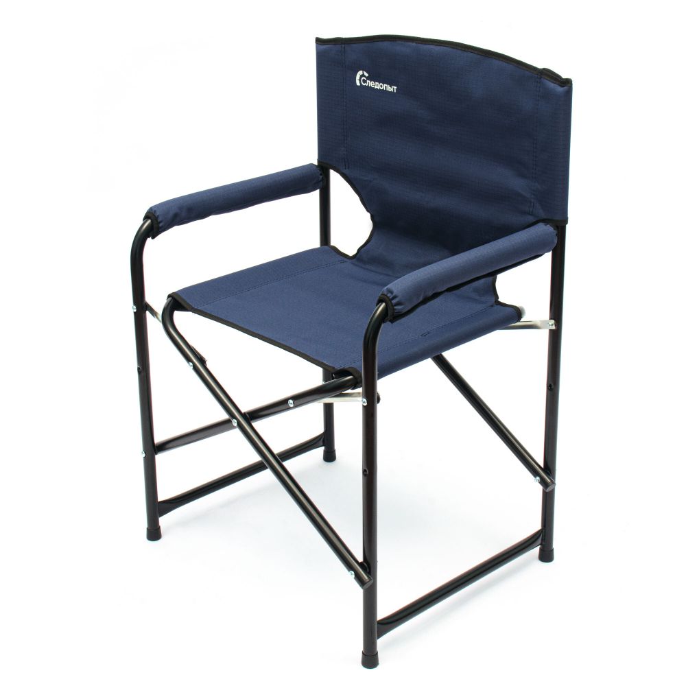 Кресло складное СЛЕДОПЫТ Комфорт, 560х470х830 мм, сталь 22 мм, синий/2/