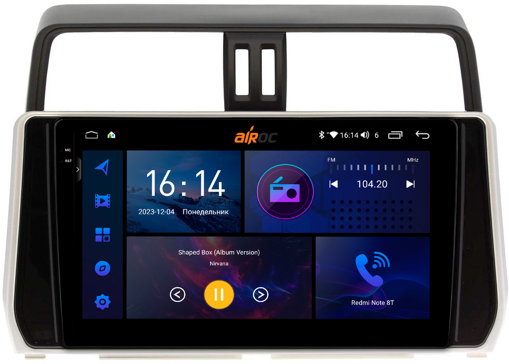 Магнитола Toyota Land Cruiser Prado 150 2017-2023 - AIROC 2K RI-1126 Android 12, QLed+2K, ТОП процессор, 8/128Гб, CarPlay, SIM-слот