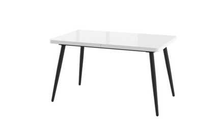 Стол BORG RADIAL-110, раздвижной со стеклом 110(142)х70, БЕЛЫЙ/ЧЕРНЫЙ, (1 упак.)