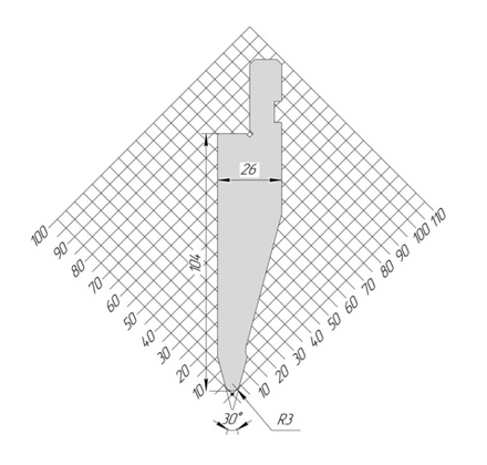 Пуансон AP 1289 30° H104 R3