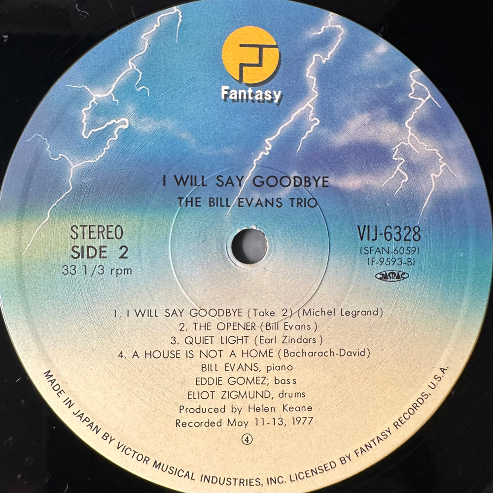 The Bill Evans Trio ‎– I Will Say Goodbye (Япония 1980г.)