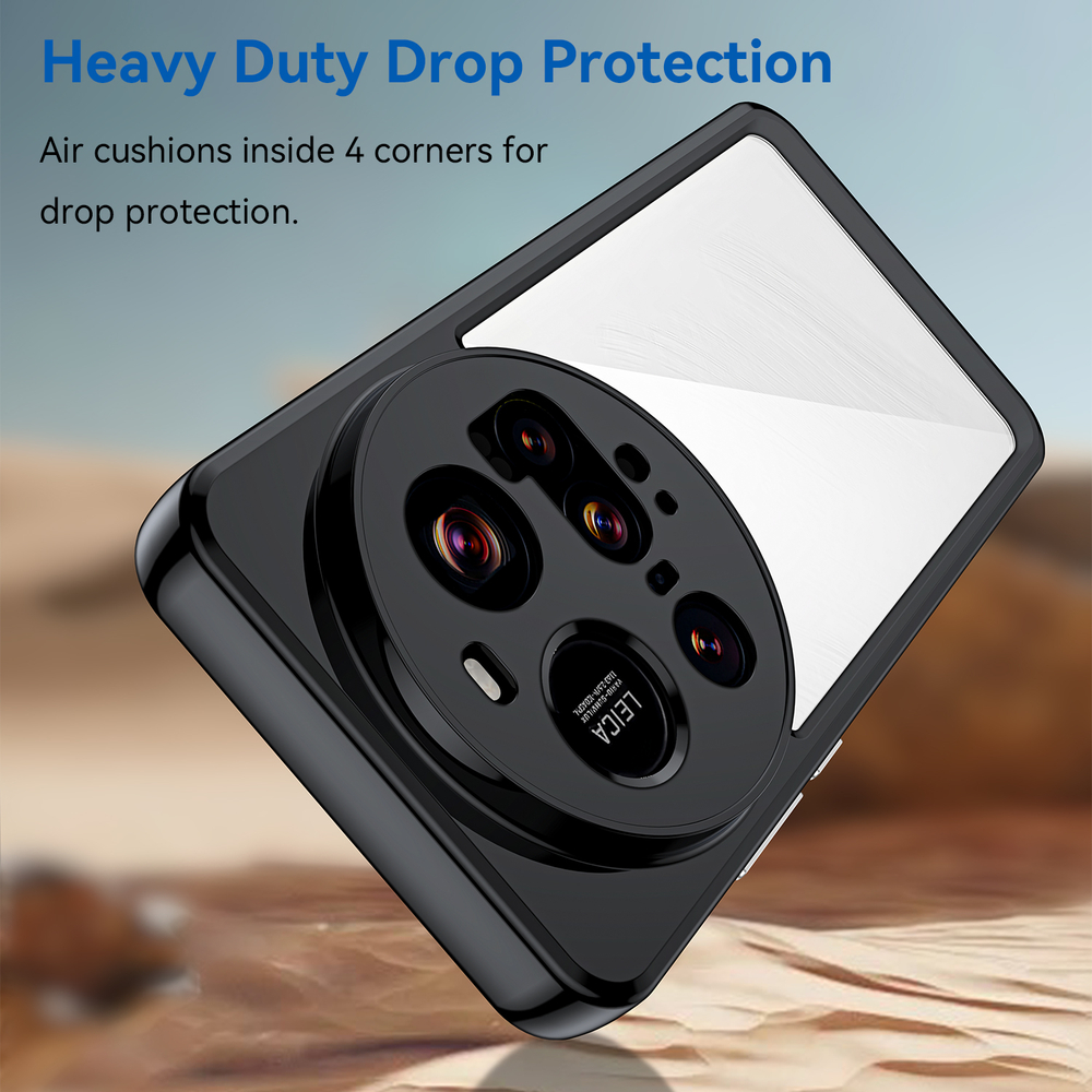 Прозрачный чехол с усиленными рамками черного цвета для Xiaomi 15 Ultra, увеличенные защитные свойства