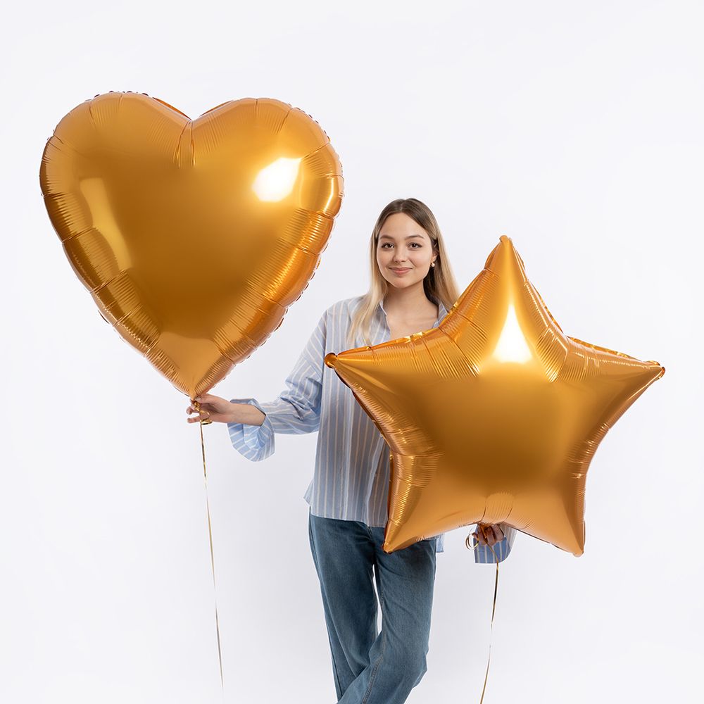 Шар (36''/91 см) Сердце, Янтарь, Бохо, 1 шт. в уп.