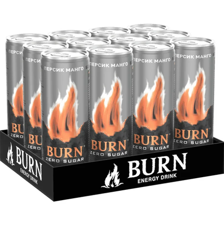BURN "Персик манго" Энерг.напиток 0,250 л. ж/б - 12 шт. в упаковке