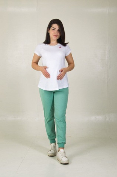 Футболка для беременных из 100% хлопка белая на размер 50