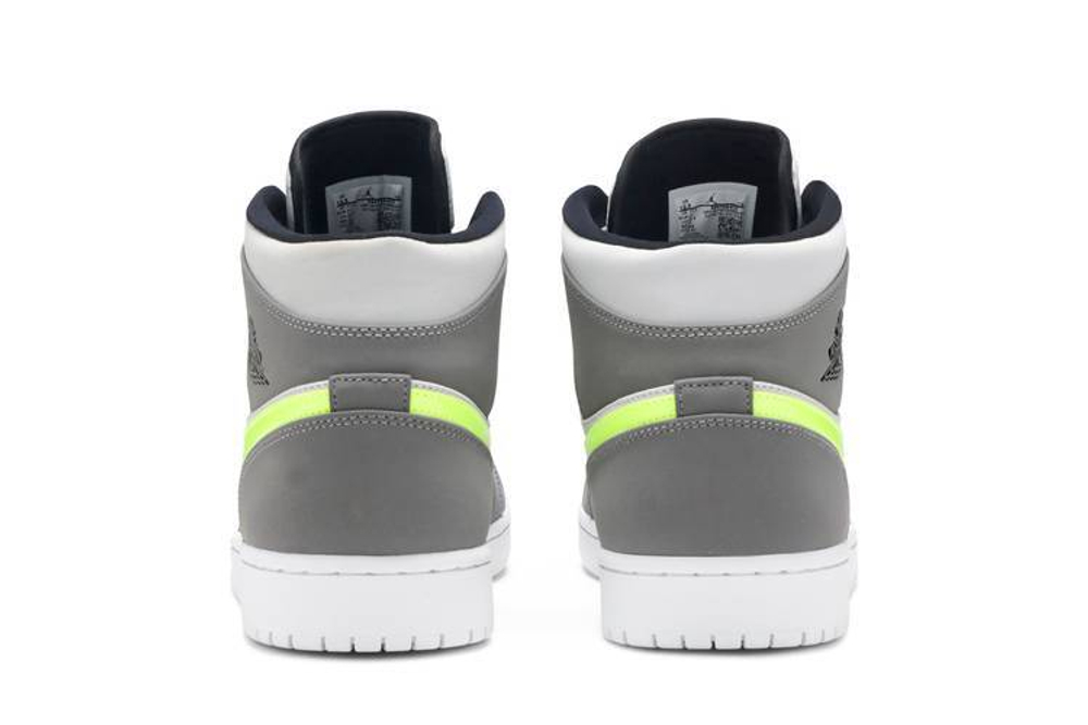 Кроссовки Jordan Air Jordan 1 Mid Neon Yellow Grey