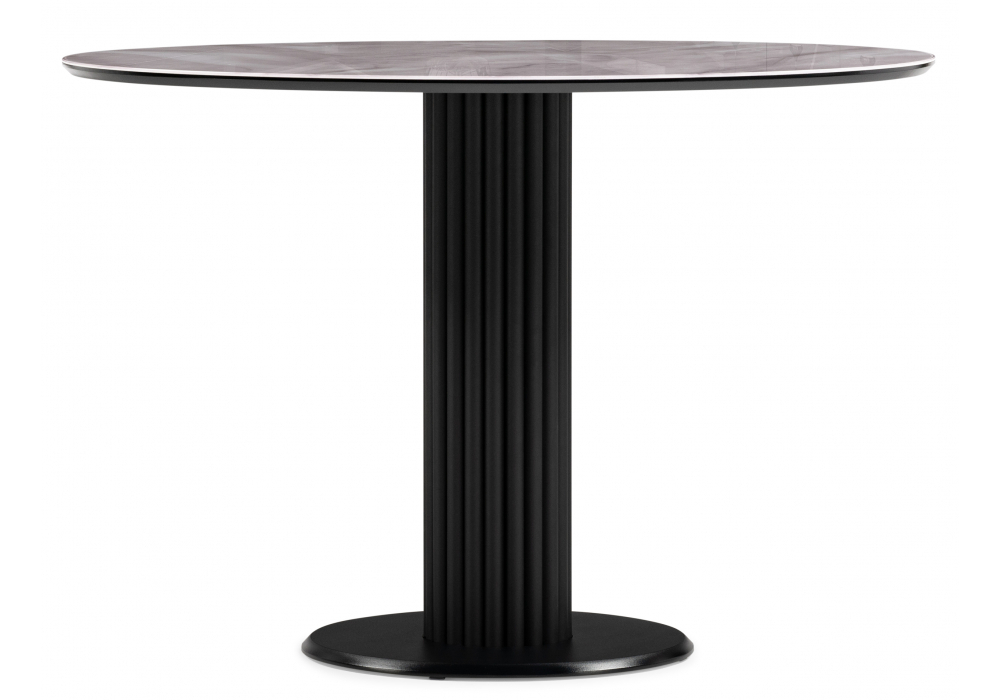 Стол стеклянный Woodville Кэмерон 110х110х75 серый, черный, ножки черные