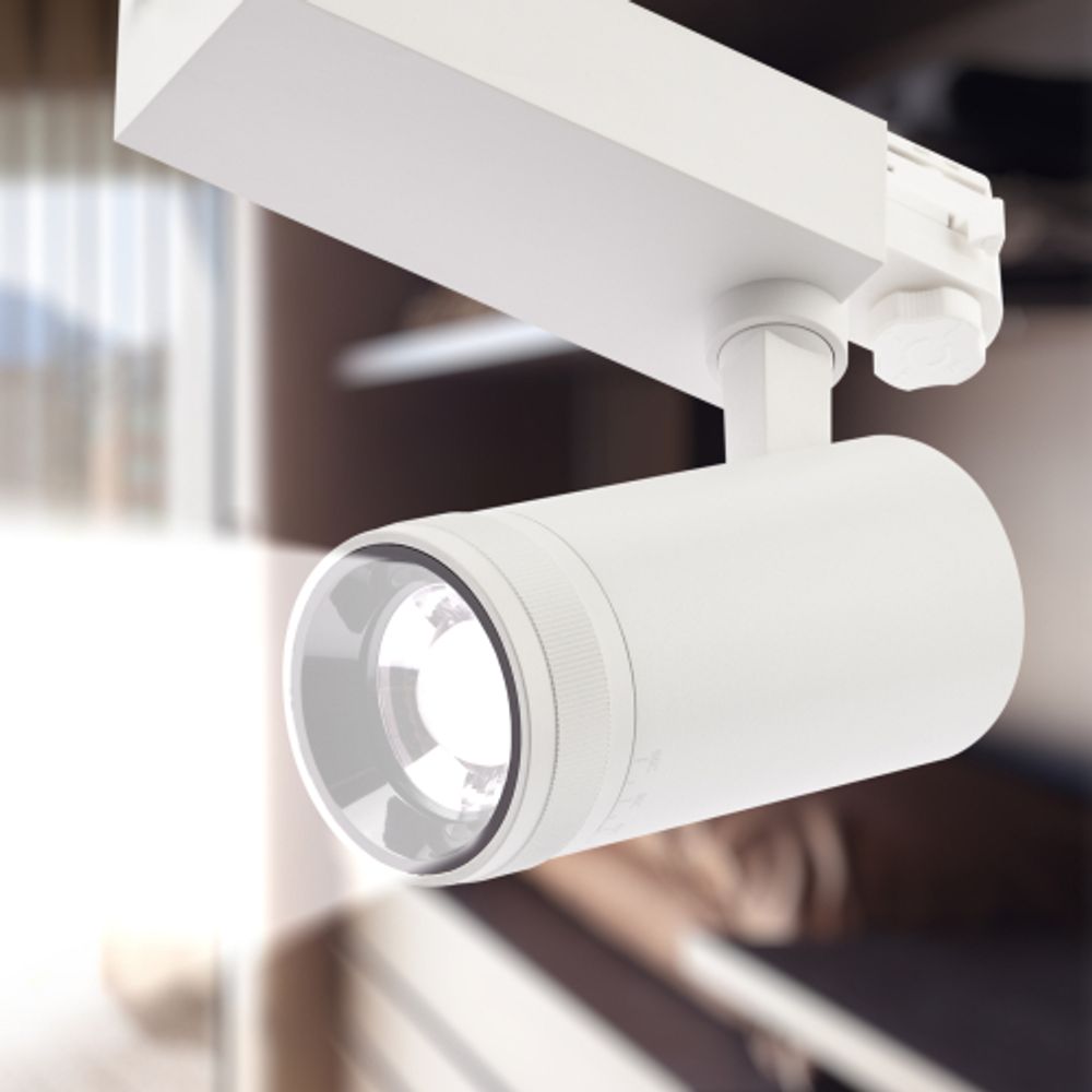 Трековый светильник трехфазный ЭРА STR-30-99-40K-W30 светодиодный 30Вт регулируемый луч 4000K белый